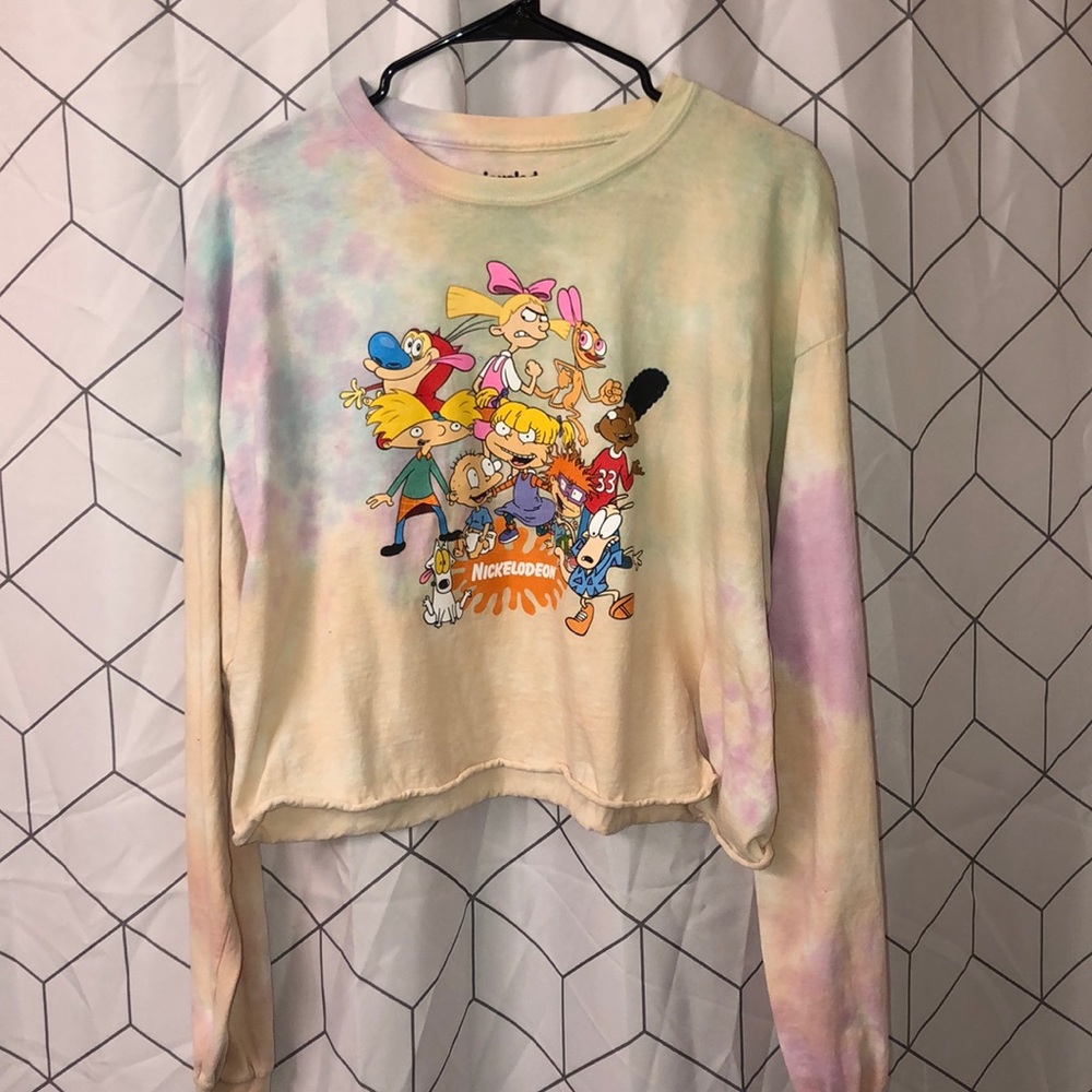 Tie dye long sleeve crop